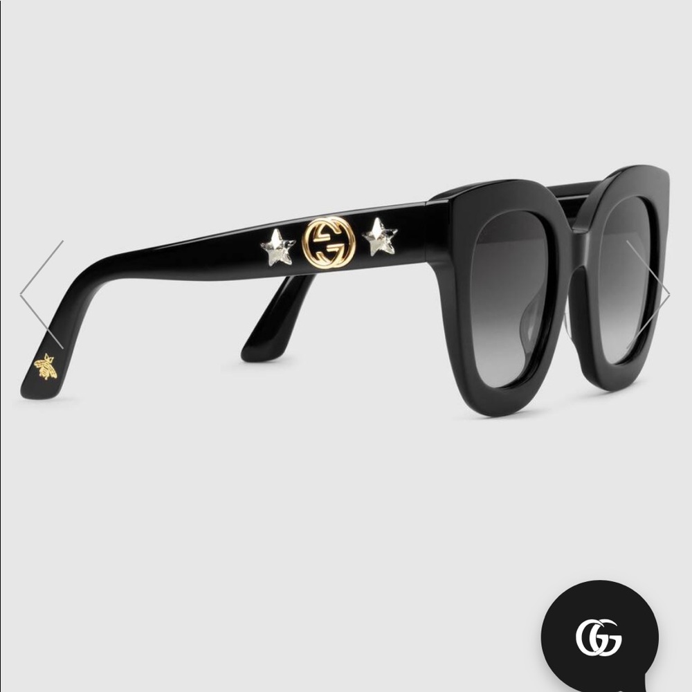 Round-frame acetate sunglasses with star